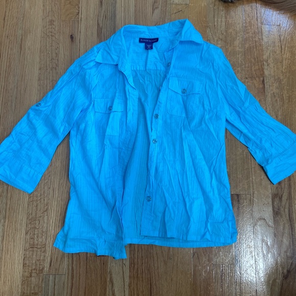 Karen Scott Tops - KAREN SCOTT LINEN BUTTON DOWN